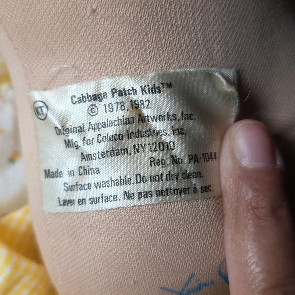 Vintage 1985 Cabbage Patch Kid Doll KT Factory China Head Mold 8 Orange Hair